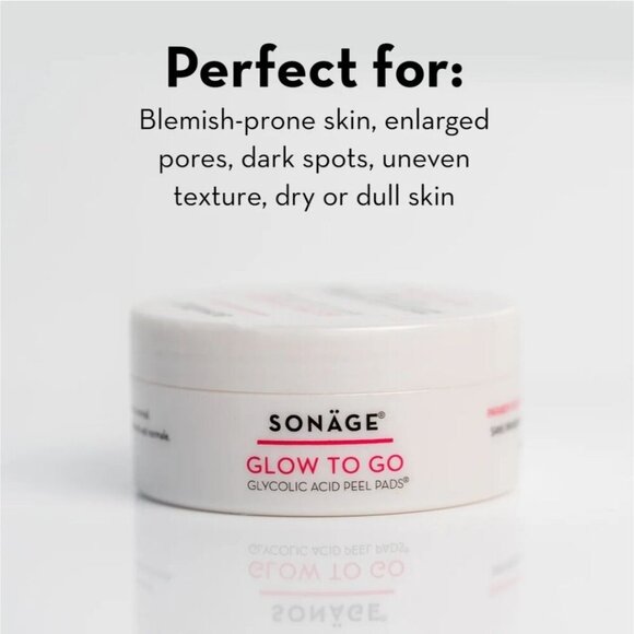 Sonäge ✦ Glow To Go Glycolic Acid Peel Pads ✦ AHA Radiance Exfoliating 30ct NWT - Picture 2 of 8